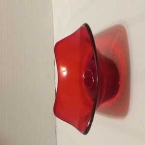 Vintage Ruby Red Candle Holder